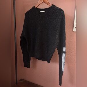 Veronica Beard Metallic and Black Knit Sweater